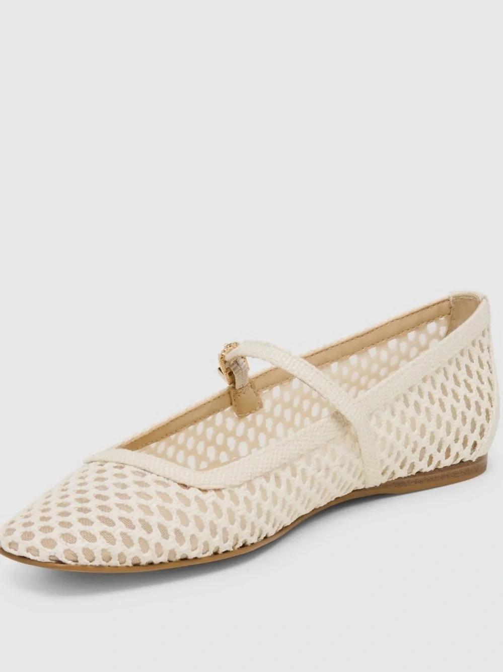 Dolce Vita Reyes Women's White Woven Raffia Ballet Flats